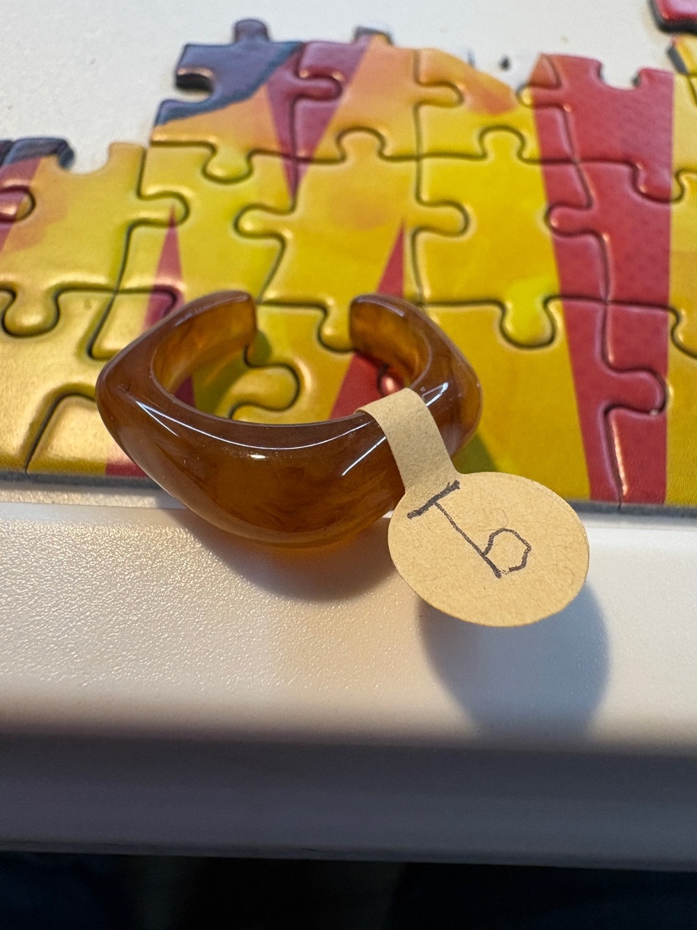 Amber-Style Resin Ring - Brown